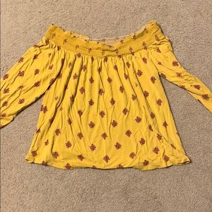 Yellow Floral Old Navy off-the-shoulder Top